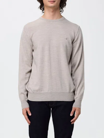 Brooksfield Crewneck Wool Jumper With Long Sleeves And Ribbed Trims In White