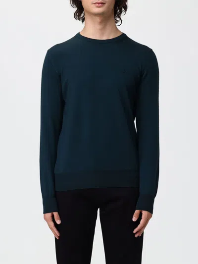 Brooksfield Crewneck Wool Jumper With Long Sleeves And Ribbed Trims In Purple
