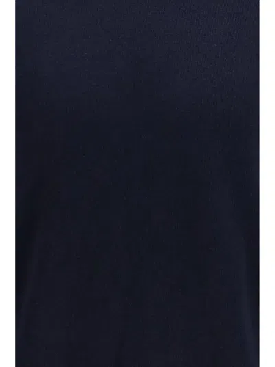 Brooksfield Fleece Wool Crewneck Sweater In Blue