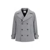 Brooksfield Island Padded Peacoat In Gray