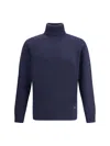 Brooksfield Virgin Wool Turtleneck Sweater In Blue