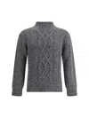 Brooksfield Woven Yarn Sweater In Gray