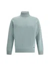 Brooksfield Virgin Wool Turtleneck Sweater In Green