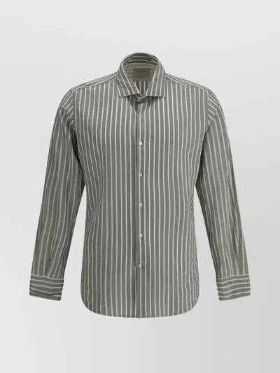 Brooksfield Lightweight Striped Cotton Linen Shirt