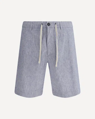 Brooksfield Linen Short In Latte/azzurro