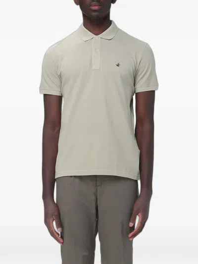Brooksfield Logo-embroidered Cotton Polo Shirt In Gray