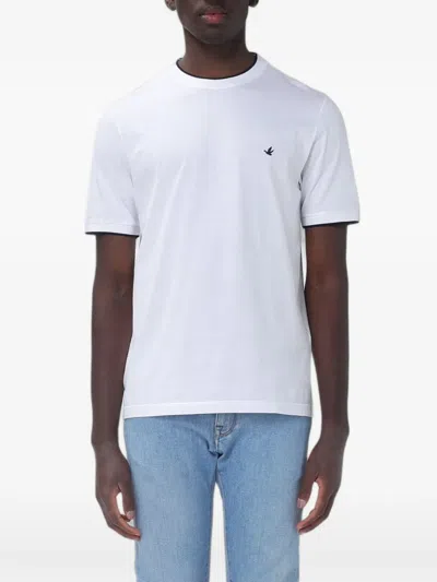 Brooksfield Logo-embroidered Cotton T-shirt In White