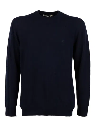 Brooksfield Long-sleeve Crew-neck Sweater In Blue