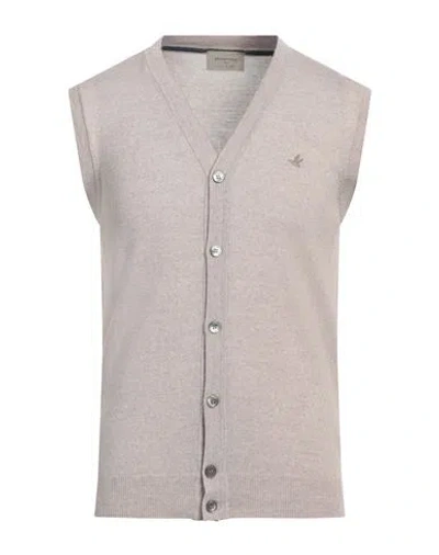 Brooksfield Man Cardigan Beige Size 38 Virgin Wool