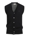 Brooksfield Man Cardigan Black Size 40 Virgin Wool In Black