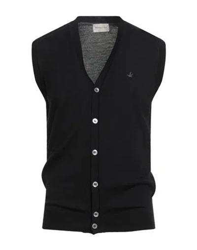 Brooksfield Man Cardigan Black Size 40 Virgin Wool