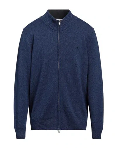 Brooksfield Man Cardigan Blue Size 46 Wool
