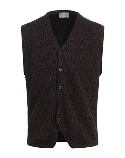 Brooksfield Man Cardigan Brown Size 42 Virgin Wool, Polyamide