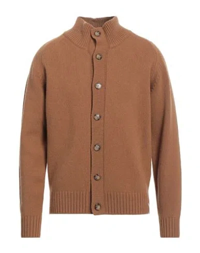 Brooksfield Man Cardigan Brown Size 44 Virgin Wool