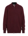 Brooksfield Man Cardigan Burgundy Size 46 Wool In Red