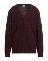 Brooksfield Man Cardigan Burgundy Size 44 Polyamide, Viscose, Wool, Cashmere In Red