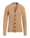 Brooksfield Man Cardigan Camel Size 42 Wool, Polyamide In Beige