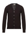 Brooksfield Man Cardigan Dark Brown Size 44 Virgin Wool