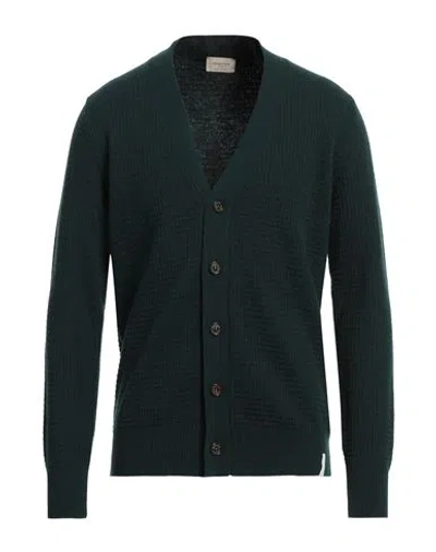Brooksfield Man Cardigan Dark Green Size 42 Virgin Wool