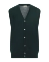 Brooksfield Man Cardigan Dark Green Size 44 Virgin Wool