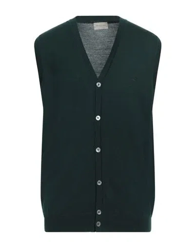 Brooksfield Man Cardigan Dark Green Size 44 Virgin Wool