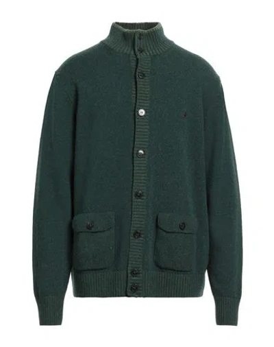 Brooksfield Man Cardigan Dark Green Size 48 Wool In Green