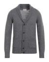 Brooksfield Man Cardigan Grey Size 38 Wool, Cotton
