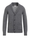 Brooksfield Man Cardigan Grey Size 40 Wool, Cotton