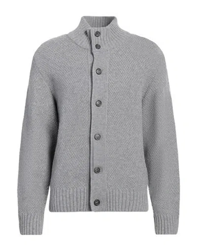 Brooksfield Man Cardigan Grey Size 42 Wool, Polyamide