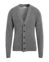Brooksfield Man Cardigan Grey Size 46 Wool, Polyamide