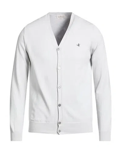 Brooksfield Man Cardigan Light Grey Size 40 Cotton In White