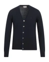 Brooksfield Man Cardigan Midnight Blue Size 38 Virgin Wool