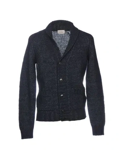 Brooksfield Man Cardigan Midnight Blue Size 44 Wool, Cotton