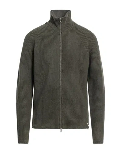 Brooksfield Man Cardigan Military Green Size 44 Wool, Polyamide, Viscose, Cashmere