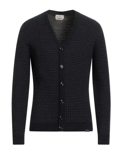 Brooksfield Man Cardigan Navy Blue Size 40 Polyamide, Viscose, Wool, Cashmere In Black