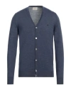 Brooksfield Man Cardigan Navy Size 44 Virgin Wool In Navy
