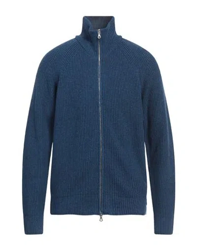 Brooksfield Man Cardigan Navy Size 44 Wool, Polyamide, Viscose, Cashmere