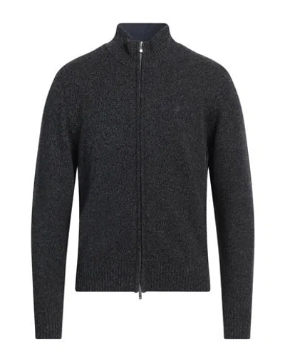 Brooksfield Man Cardigan Steel Grey Size 44 Wool In Grey