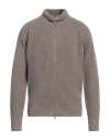 Brooksfield Man Cardigan Taupe Size 44 Wool, Polyamide, Viscose, Cashmere In Grey