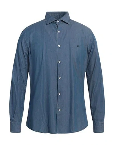 Brooksfield Man Denim Shirt Blue Size 17 ½ Cotton