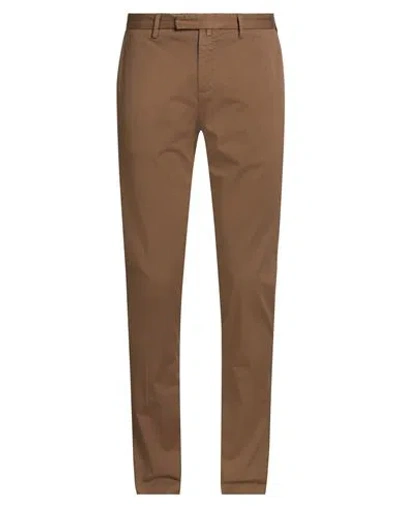 Brooksfield Man Pants Camel Size 40 Cotton, Elastane In Brown