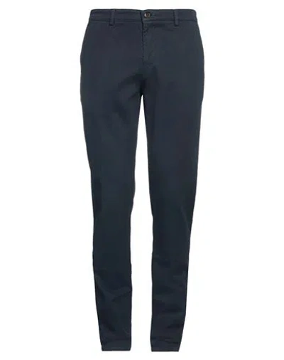 Brooksfield Man Pants Midnight Blue Size 34 Cotton, Elastane In Navy Blue