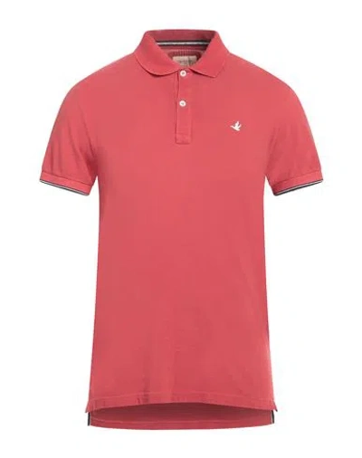 Brooksfield Man Polo Shirt Burgundy Size 44 Cotton In Red