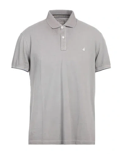 Brooksfield Man Polo Shirt Grey Size 46 Cotton