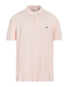 Brooksfield Man Polo Shirt Light Pink Size 48 Cotton, Elastane