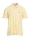 Brooksfield Man Polo Shirt Pastel Yellow Size 48 Cotton, Elastane