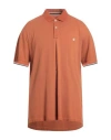 Brooksfield Man Polo Shirt Rust Size 48 Cotton In Red