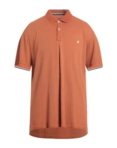 Brooksfield Man Polo Shirt Rust Size 48 Cotton In Red