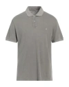 Brooksfield Man Polo Shirt Taupe Size 44 Cotton In Gray