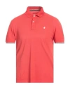 Brooksfield Man Polo Shirt Burgundy Size 44 Cotton In Tomato Red